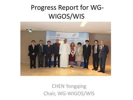 Progress Report for WG-WIGOS/WIS