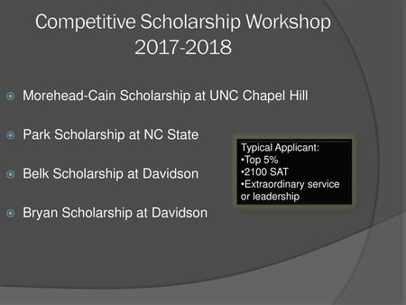 Competitive Scholarship Workshop