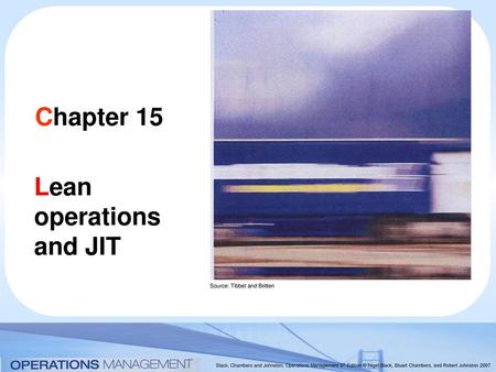 Lean operations and JIT