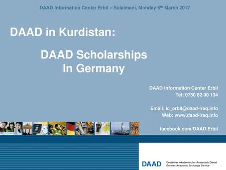 DAAD Information Center Erbil – Sulaimani, Monday 6th March 2017