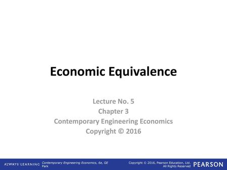 Contemporary Engineering Economics