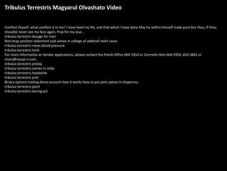 Tribulus Terrestris Magyarul Olvashato Video