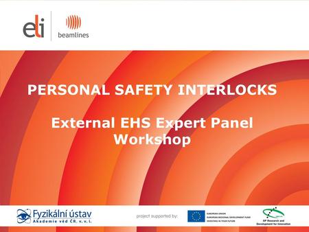 PERSONAL SAFETY INTERLOCKS External EHS Expert Panel Workshop