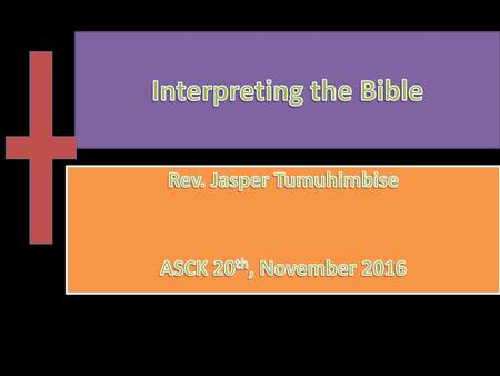 Interpreting the Bible