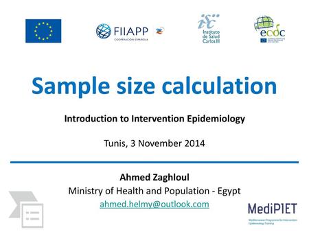 Sample size calculation