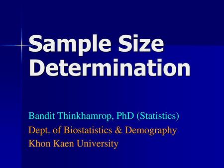 Sample Size Determination