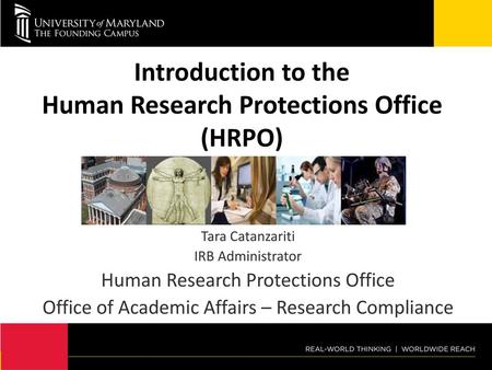 Introduction to the Human Research Protections Office (HRPO)