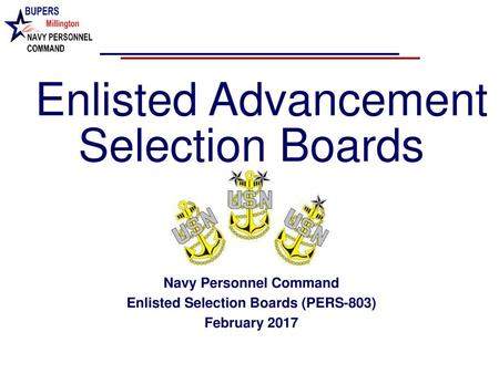 Navy Personnel Command Enlisted Selection Boards (PERS-803)