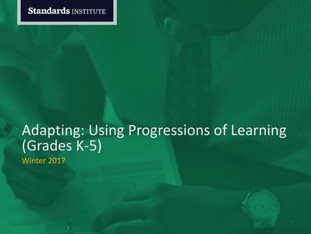 Adapting: Using Progressions of Learning (Grades K-5)