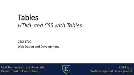 Tables HTML and CSS with Tables