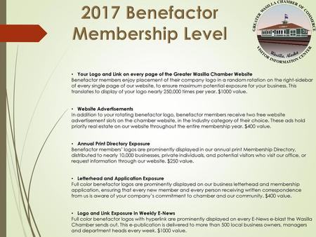 2017 Benefactor Membership Level