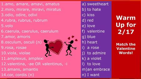 Match the Valentine Words!