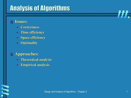 Analysis of Algorithms