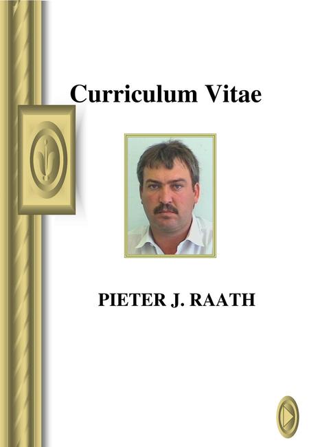 * 07/16/96 Curriculum Vitae PIETER J. RAATH.