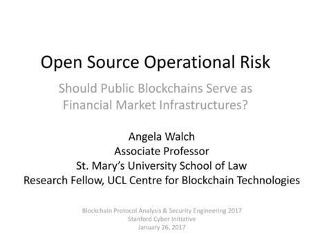 Open Source Operational Risk