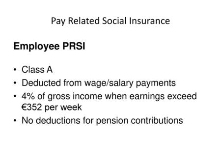 Pay Related Social Insurance