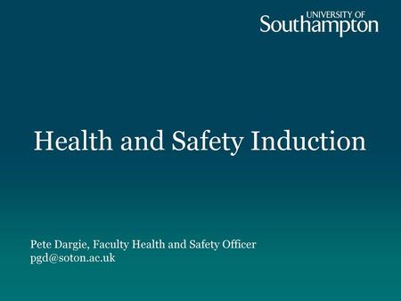 Health and Safety Induction