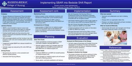 Implementing SBAR into Bedside Shift Report