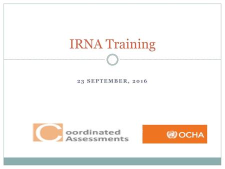 IRNA Training 23 September, 2016.