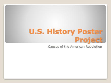 U.S. History Poster Project