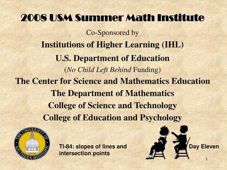 2008 USM Summer Math Institute