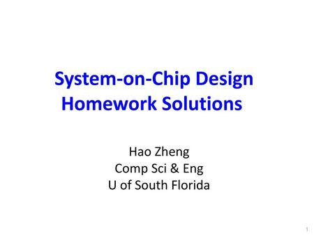 System-on-Chip Design Homework Solutions