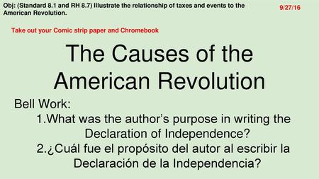 The Causes of the American Revolution