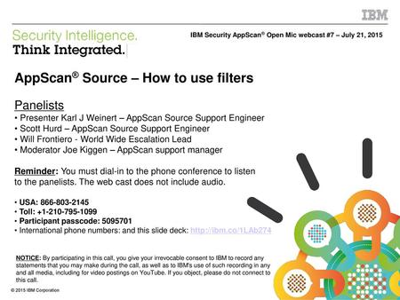 AppScan® Source – How to use filters