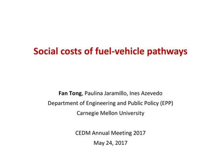 Social costs of fuel-vehicle pathways