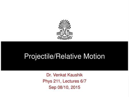 Projectile/Relative Motion