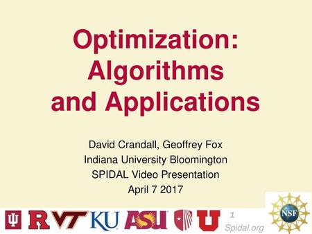 Optimization: Algorithms and Applications