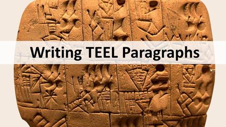 Writing TEEL Paragraphs