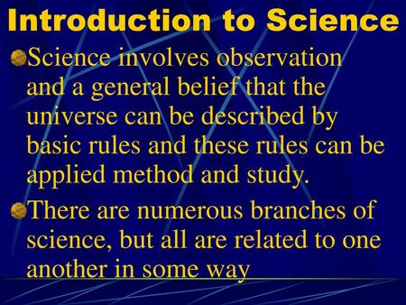 Introduction to Science