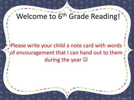 Welcome to 6th Grade Reading!