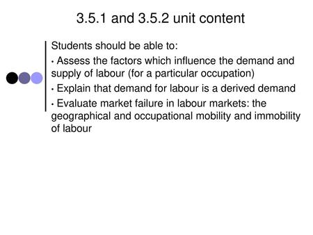 3.5.1 and unit content Students should be able to: