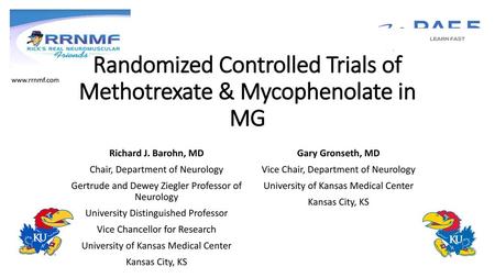 Randomized Controlled Trials of Methotrexate & Mycophenolate in MG