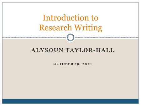 Introduction to Research Writing