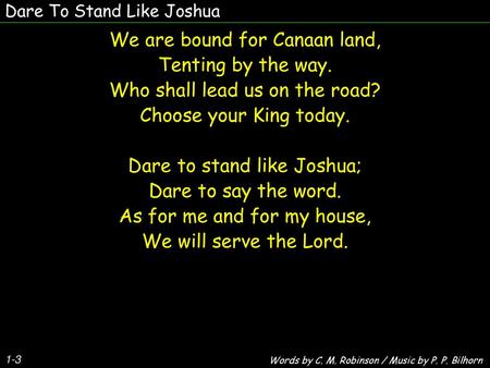 Dare To Stand Like Joshua