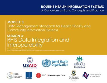 RHIS Data Integration and Interoperability