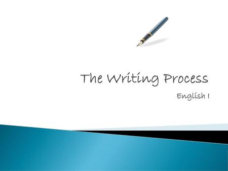 The Writing Process English I.