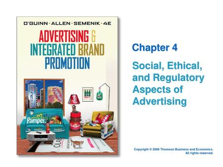 Social, Ethical, and Regulatory Aspects of Advertising