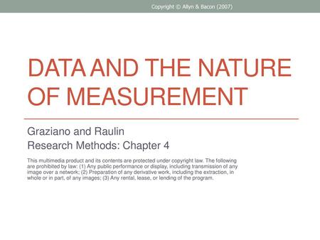 Data and the Nature of Measurement