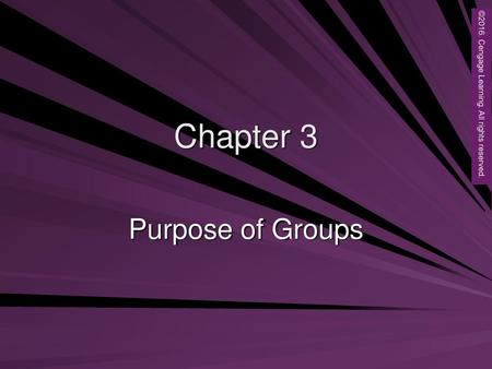 Chapter 3 Purpose of Groups