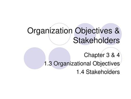 Organization Objectives & Stakeholders