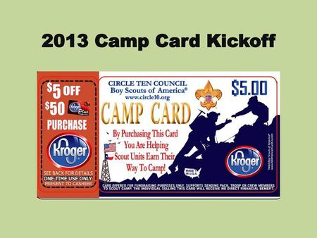 2013 Camp Card Kickoff.