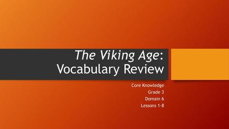 The Viking Age: Vocabulary Review