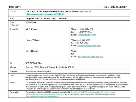 IEEE Working Group on Mobile Broadband Wireless Access