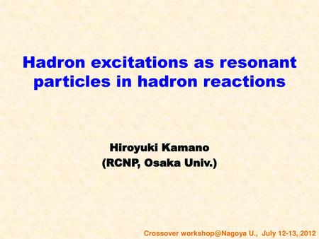 Hadron excitations as resonant particles in hadron reactions