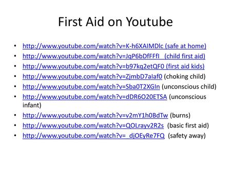 First Aid on Youtube (safe at home) (child first aid) (first aid kids)