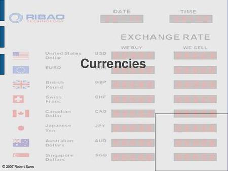 Currencies.